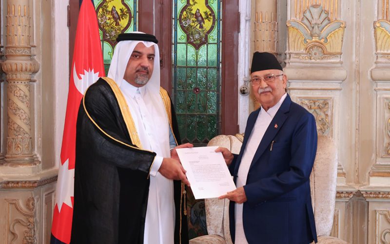 प्रधानमन्त्री ओलीलाई कतार भ्रमणको निम्तो