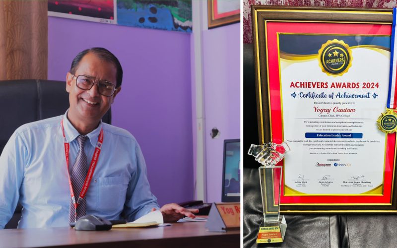 एस.पी.ए कलेजका क्याम्पस प्रमुख योगराज ‘एजुकेसन लिडर अवार्ड २०२४ बाट पुरस्कृत